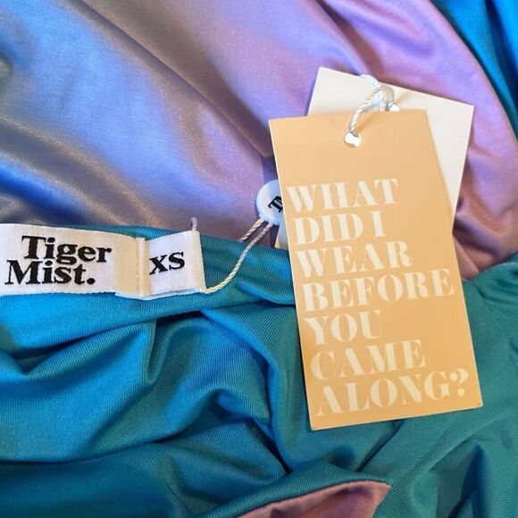 Tiger Mist Mermaid Lillee Mini Dress Blue Ombré Cut Out Beach Travel US XS NWT - Picture 8 of 8